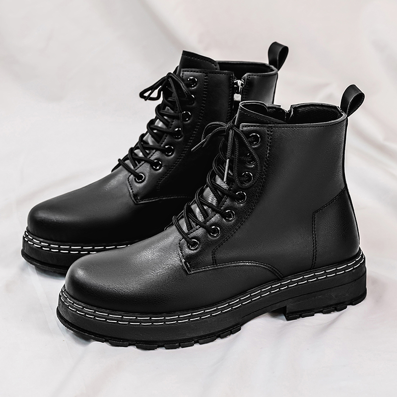 Men Shoes Classic - Bottes de moto en cuir verni