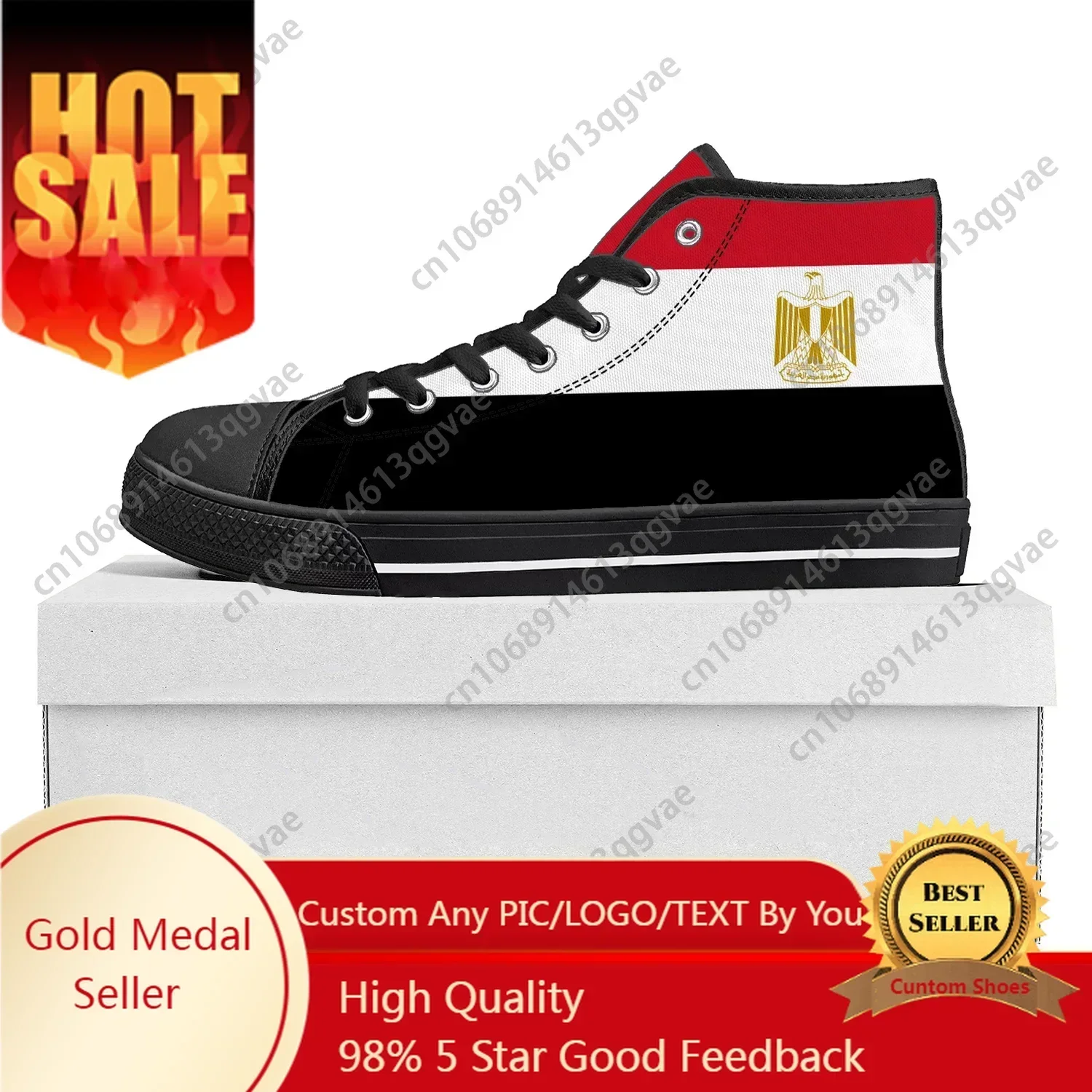 Men Shoes Egypt - Baskets montantes en toile avec drapeau