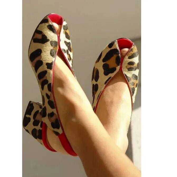 Men'S Shoes In Style - Sandales pour femmes à imprimé léopard,