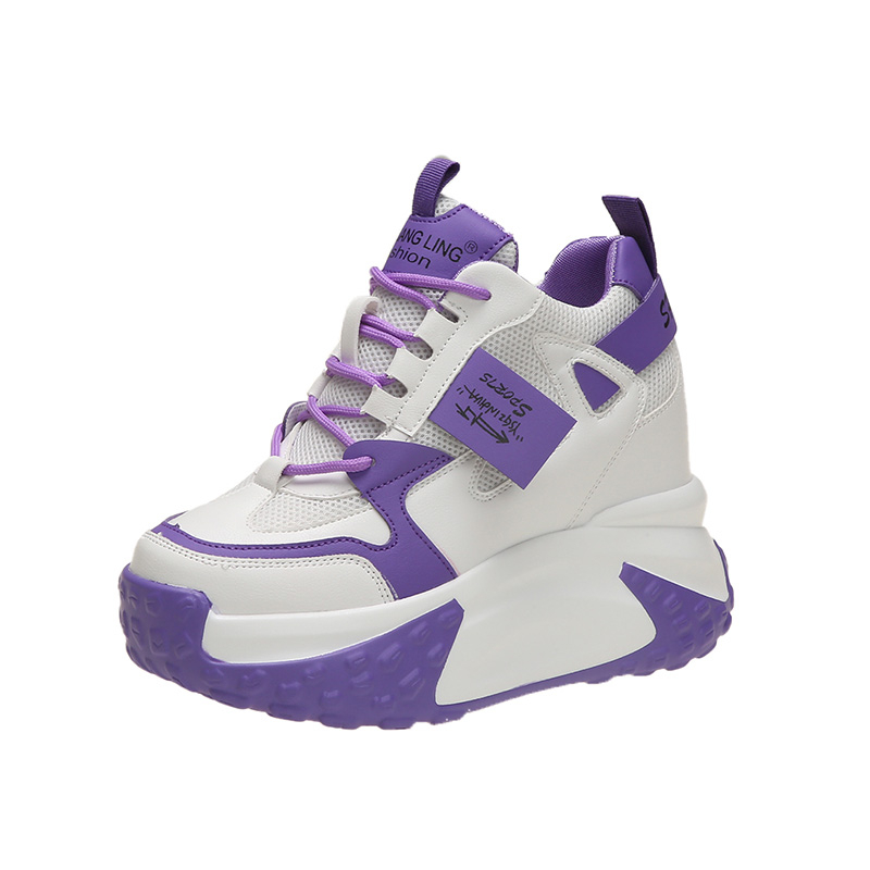 Mesh Trainer Breathable - Baskets compensées pour femme 9,5 cm,