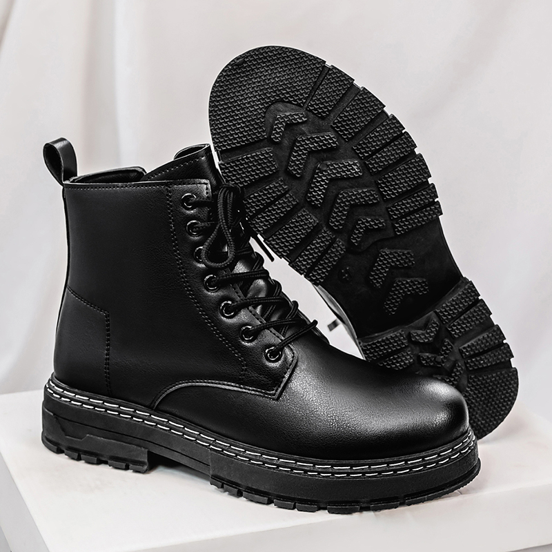 Bottes de moto en cuir verni n - Men Shoes Classic avis et prix