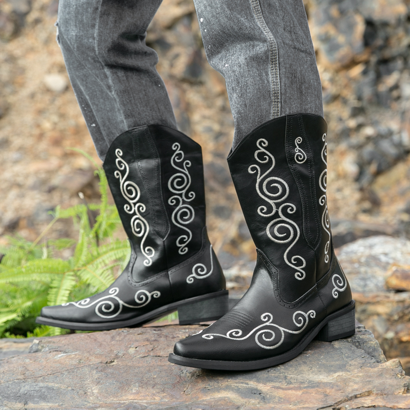 Bottes Western brodées pour ho - Men Shoes Classic avis et prix