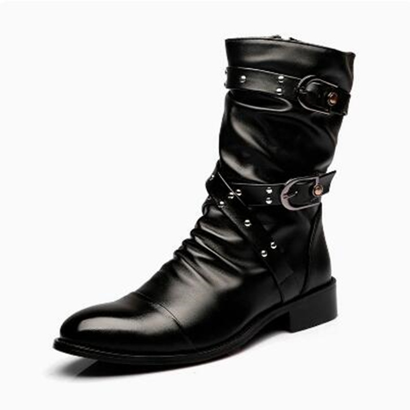 Bottes mi-hautes en cuir pour  - Men Shoes Classic avis et prix